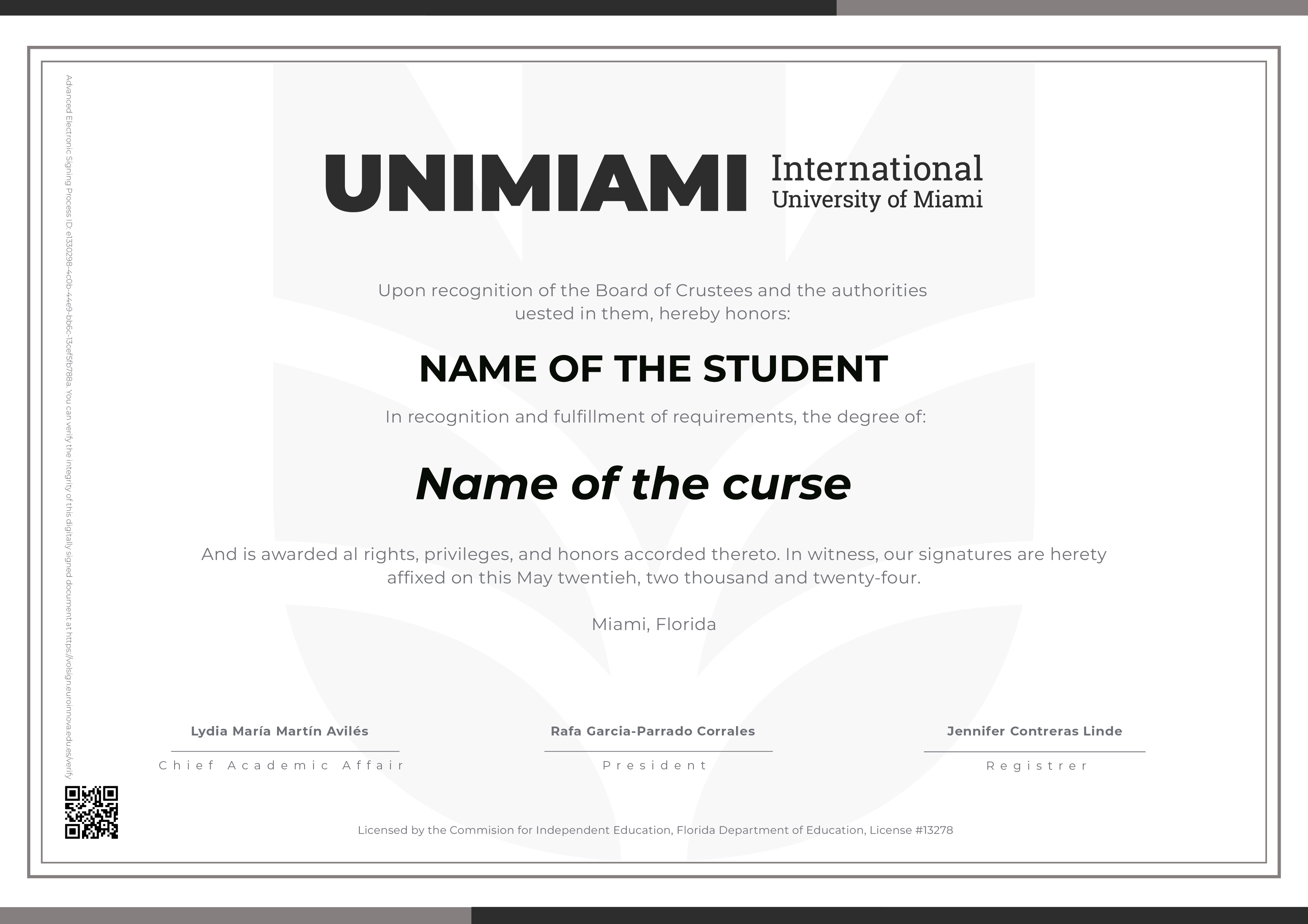 Certification