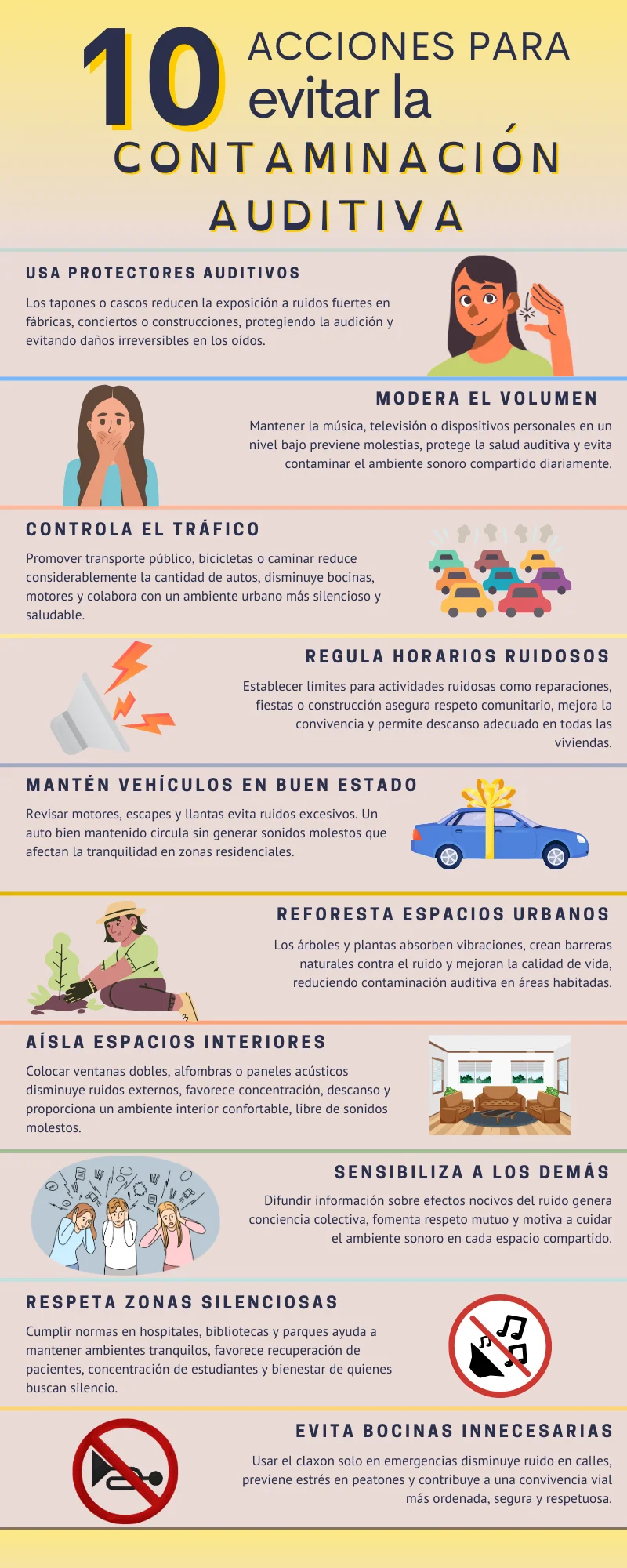 10 acciones para evitar la contaminación sónica