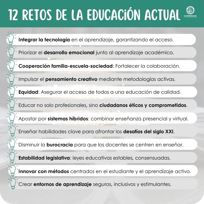 Los 12 retos de la educación actual