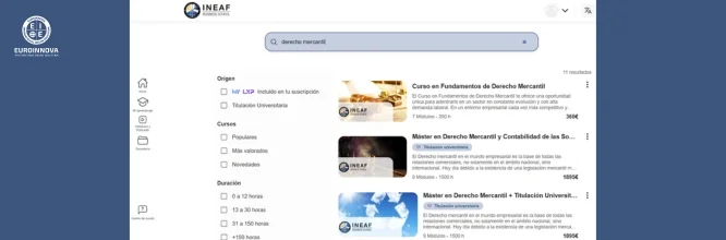 Buscador del campus virtual de Ineaf