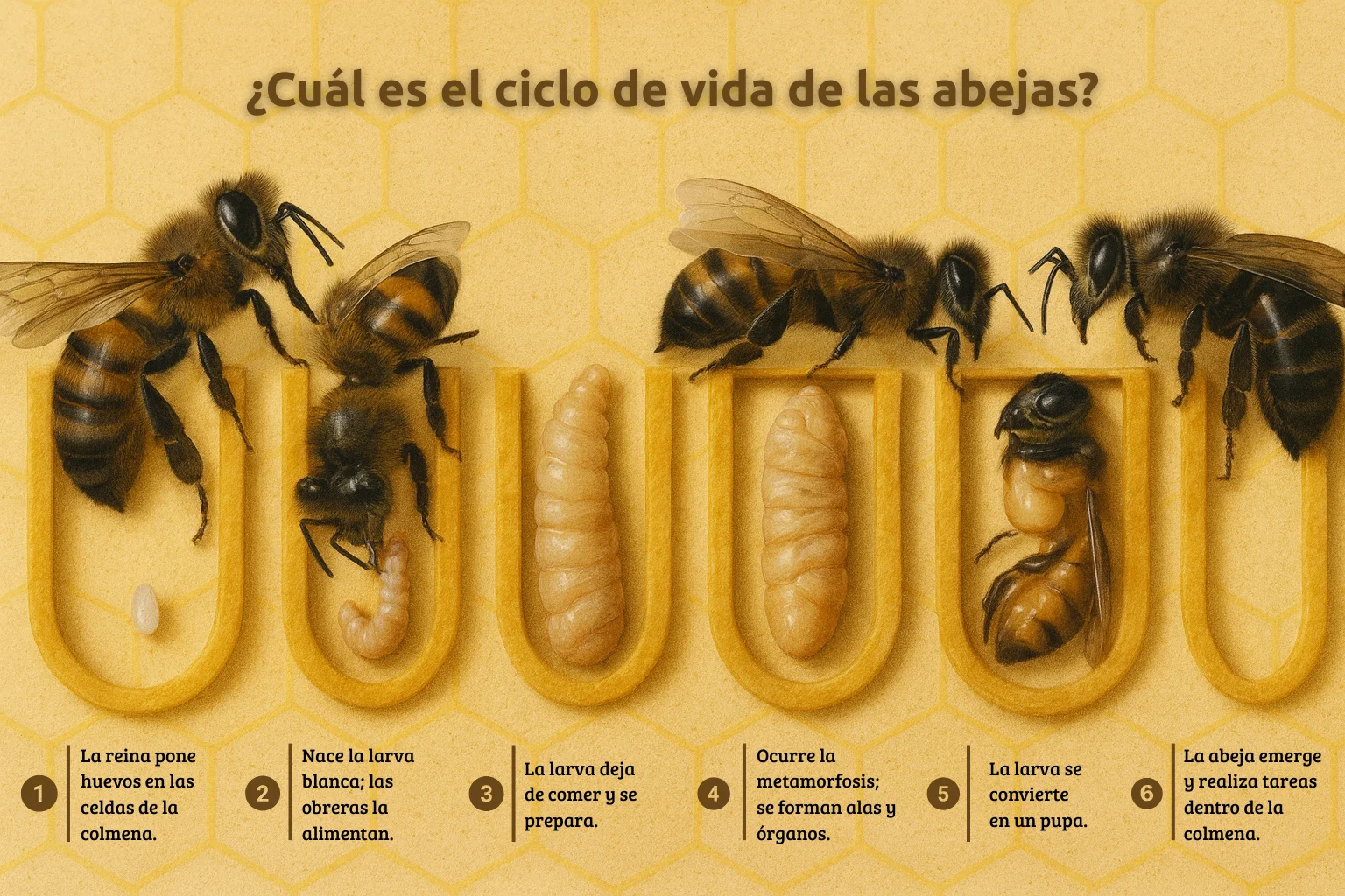 cuál es el ciclo de vida de las abejas