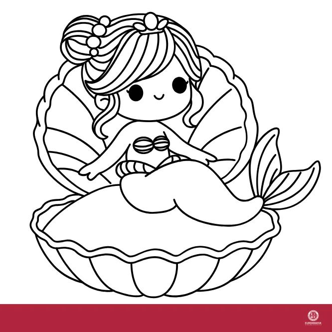 Dibujo de sirena para colorear