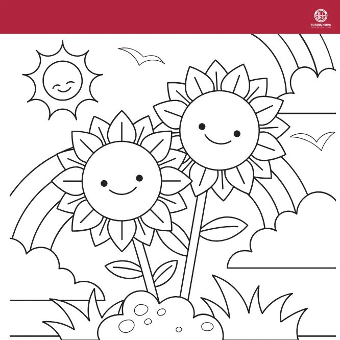 Girasoles de flores para colorear