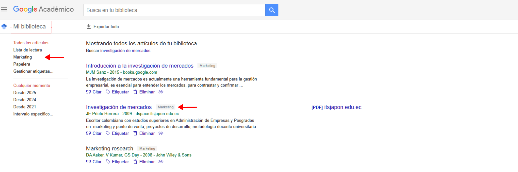 herramientas en Google