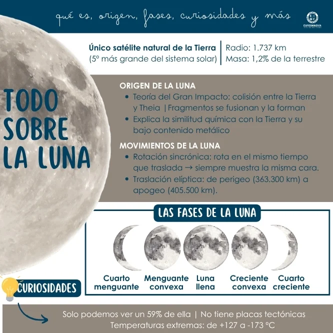 ¿Qué sabes sobre la luna? Todos los detalles con esta infografía de la luna