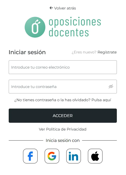 iniciar sesión campus oposiciones docentes