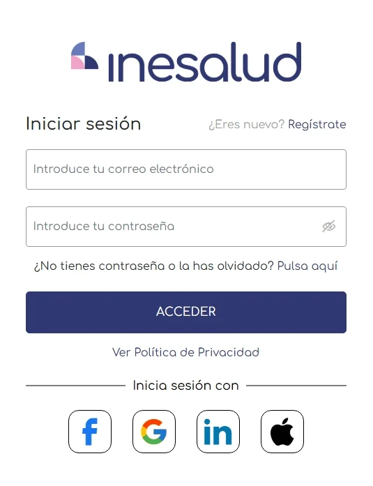 Iniciar sesión en INESALUD