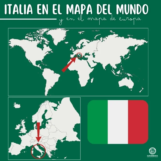 Italia en el mapa del mundo