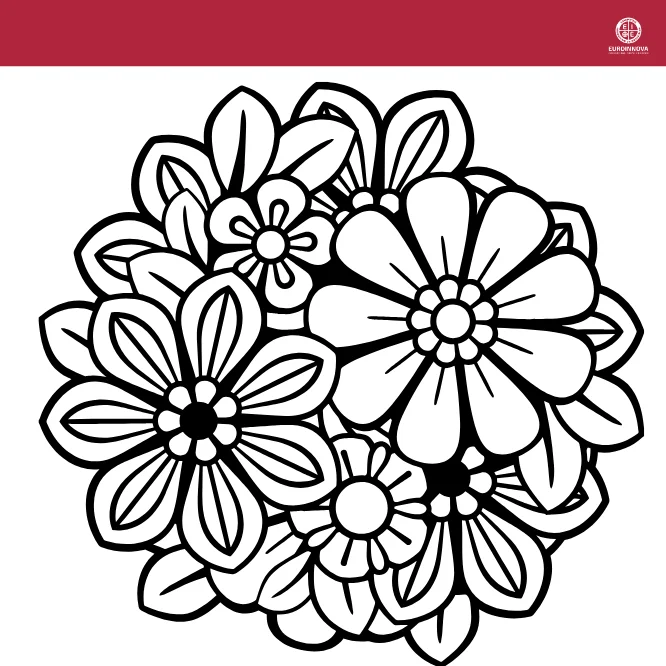 Mandala de flores para colorear