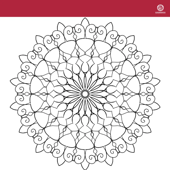 Mandala de flores fáciles para colorear