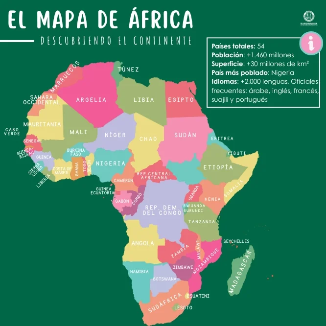 Mapa de África: división política, geografía y recursos naturales