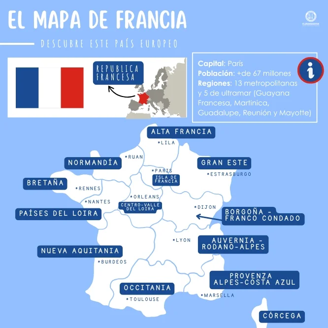 Conoce el mapa de Francia