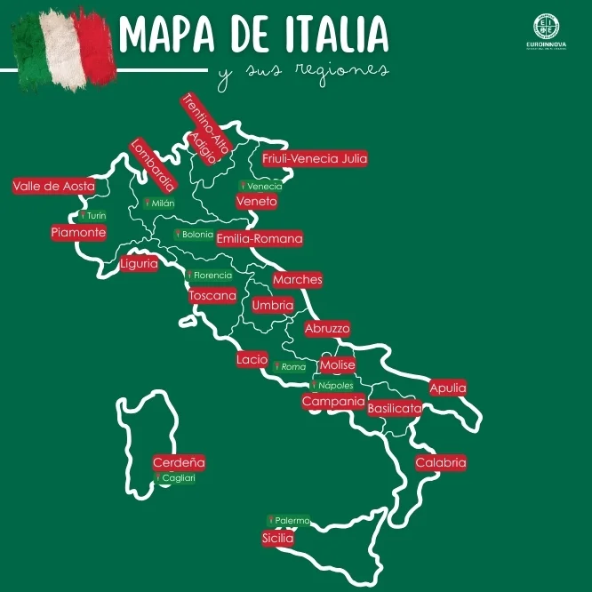El mapa de Europa: la bota de Italia