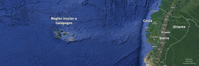 mapa de las regiones del Ecuador