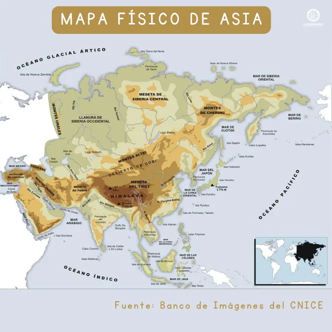 ¿Cómo es el relieve del continente asiático?