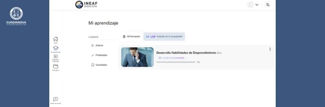 Entorno de Mi aprendizaje campus virtual Ineaf