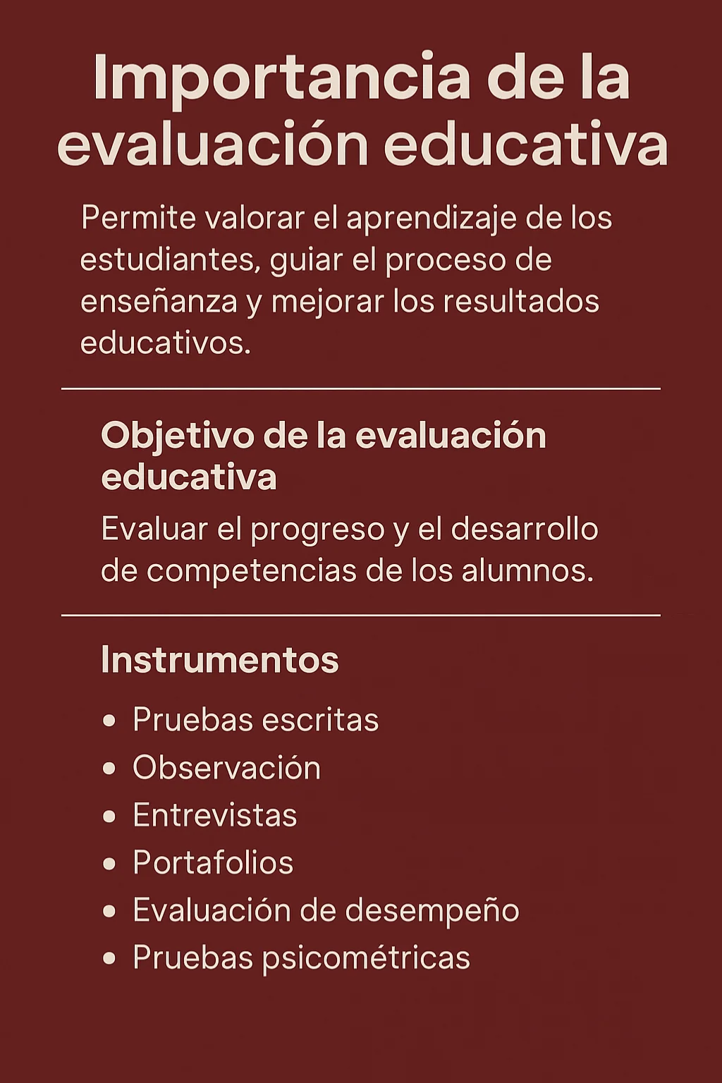 objetivo de la evaluación educativa