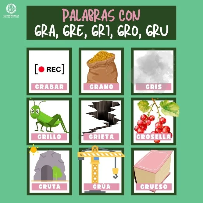 Palabras con gra, gre, gri, gro, gru