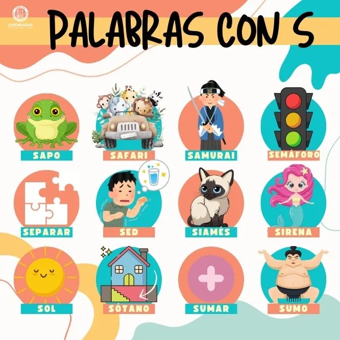 ¡Palabras con la letra S! Para niños, en inglés...