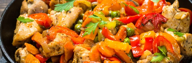 pollo al horno con verduras