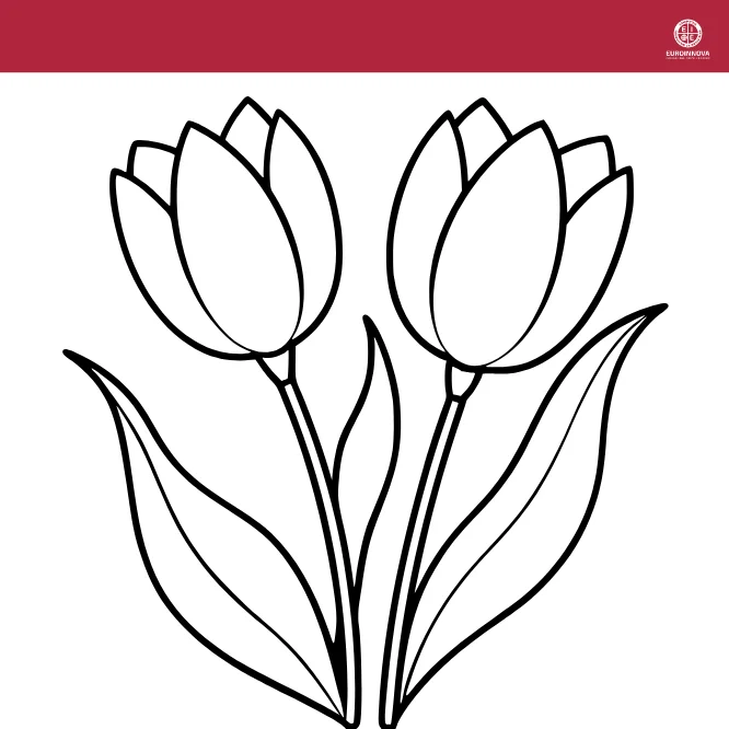 Tulipanes de flores para colorear