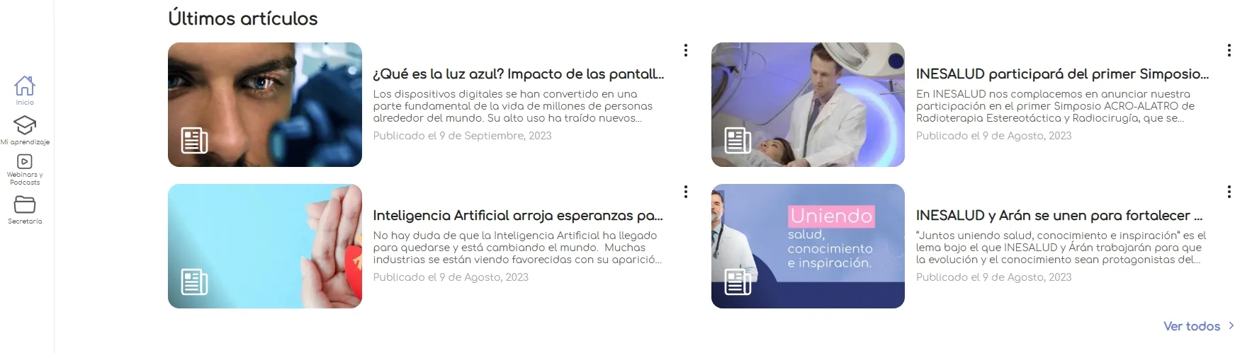 últimos artículos campus INESALUD