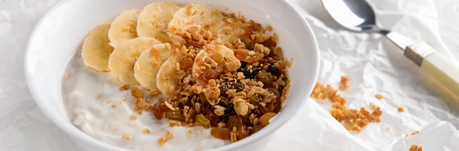 yogur con frutas y avena