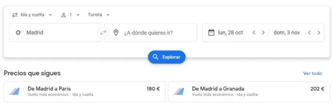 buscador de vuelos Google