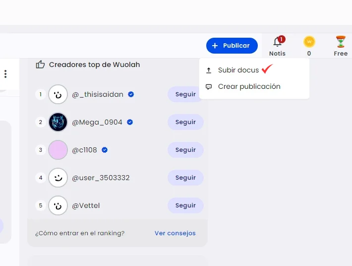cómo subir apuntes a Wuolah