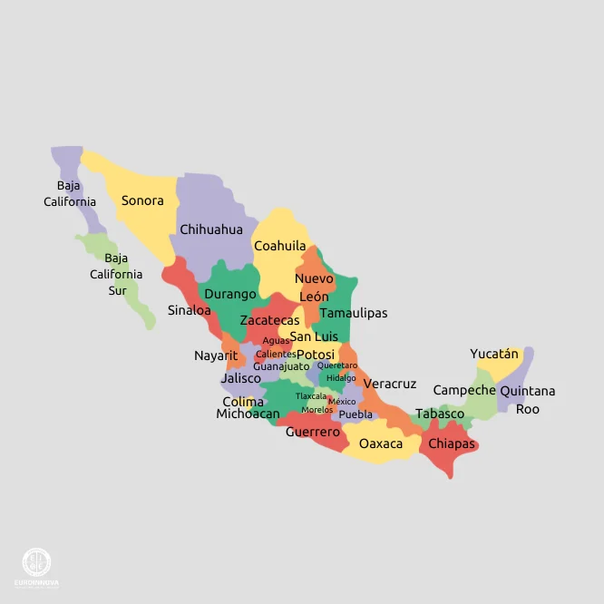 Conoce el mapa de la República Mexicana